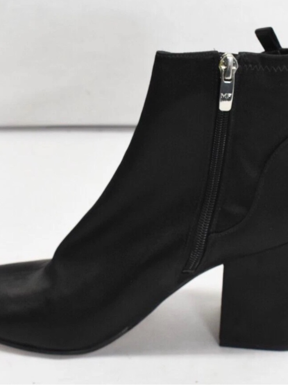 Marc Fisher Black Block Heel Ankle Boot with Side Zip